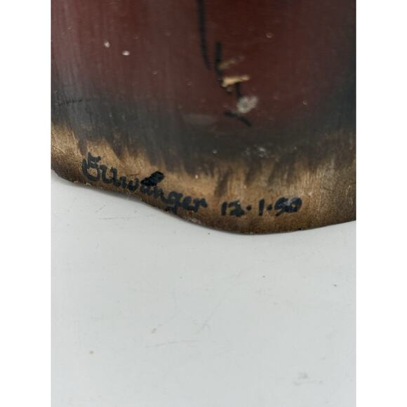 “Hand Carved Folk Art Santa Signed Ellwanger 1990 – Rustic Christmas Decor” - Picture 7 of 12